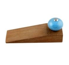 2 Pieces Sky Blue Crackle Ceramic Wooden Door Stopper